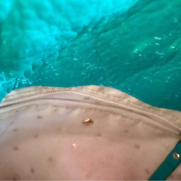 Kate Spade Fun Green Small Georgina Gold Coast satchel crossbody leather quilted - Picture 6 of 16